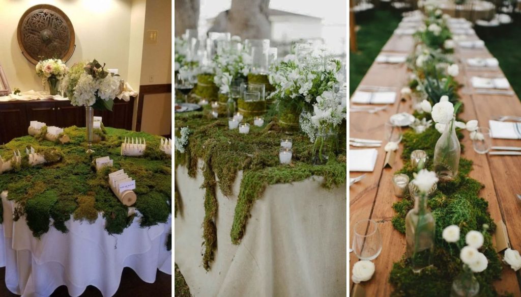 Moss at a wedding